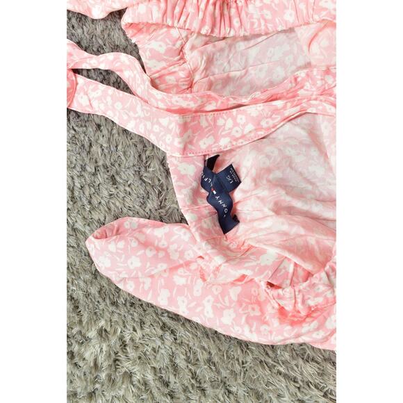 Tommy Hilfiger Women's Pink Floral Halter Blouse L Polyester Short Sleeve - Picture 5 of 7